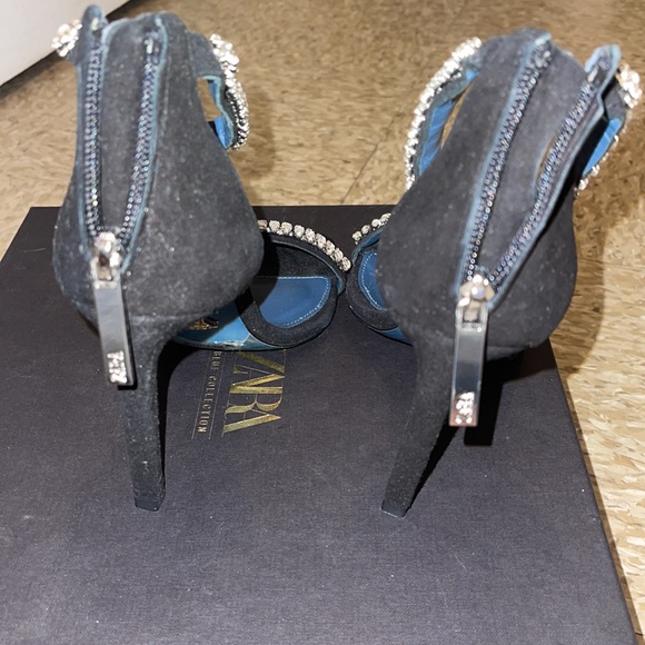 Zara jeweled heels . Worn twice . Perfect condition - Picture 7 of 9